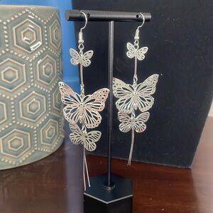 Silver “Butterfly” drop/dangle Earrings